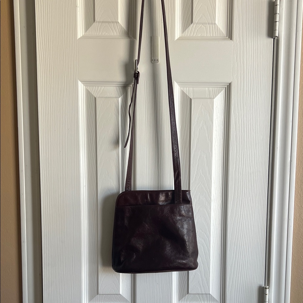 Dark Brown Leather Crossbody Bag